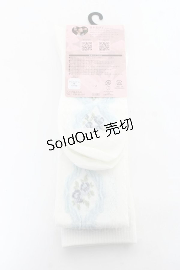 画像2: m petit by misako / ECAMOVKバラレースソックス 23-25 中白 Y-25-11-05-009-LO-ZA-SZ-ZY (2)