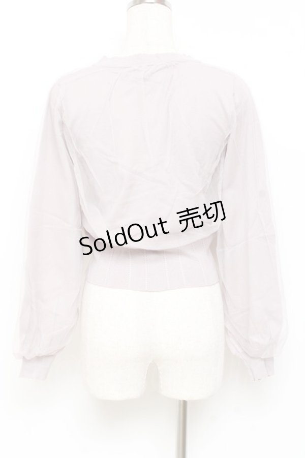 画像2: axes femme POETIQUE / レースアップショートカーディガン M ラベンダー Y-25-11-05-061-AX-TO-SZ-ZY (2)