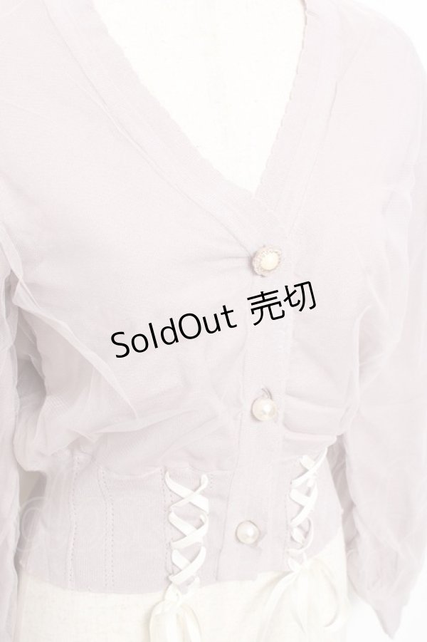 画像3: axes femme POETIQUE / レースアップショートカーディガン M ラベンダー Y-25-11-05-061-AX-TO-SZ-ZY (3)