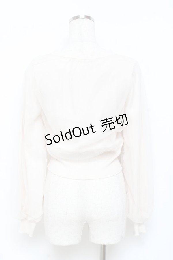 画像2: axes femme POETIQUE / レースアップショートカーディガン M 生成り Y-25-11-05-063-AX-TO-SZ-ZY (2)