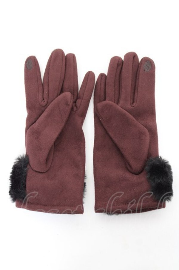 画像2: m petit by misako / 手袋  濃茶 Y-25-11-05-001-LO-ZA-SZ-ZT487 (2)