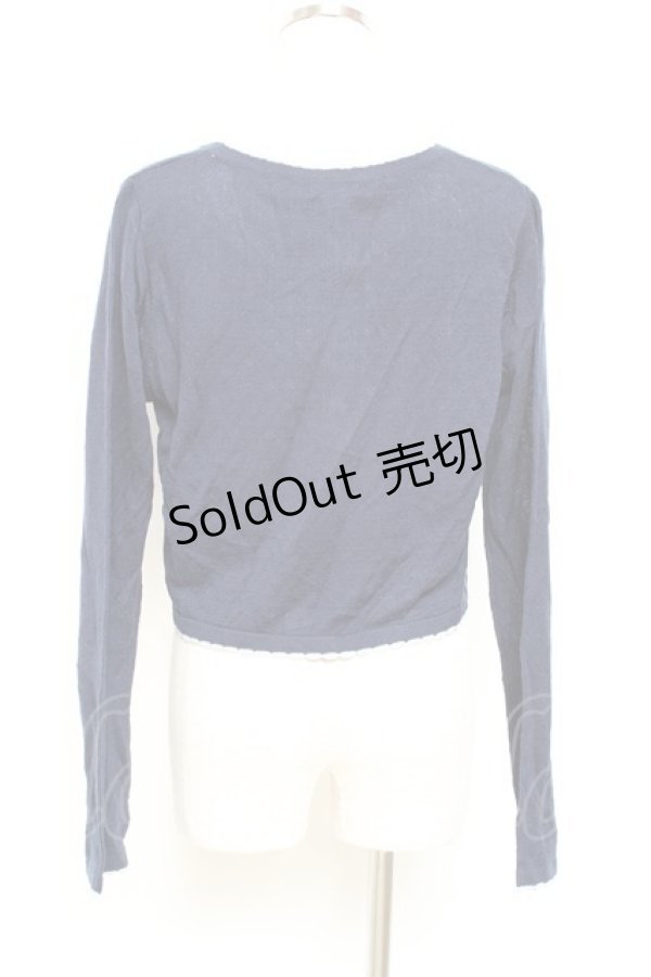 画像2: axes femme / ダイヤ柄ニットボレロ M 紺 Y-25-11-05-067-AX-TO-SZ-ZY (2)