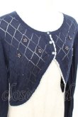 画像3: axes femme / ダイヤ柄ニットボレロ M 紺 Y-25-11-05-067-AX-TO-SZ-ZY (3)