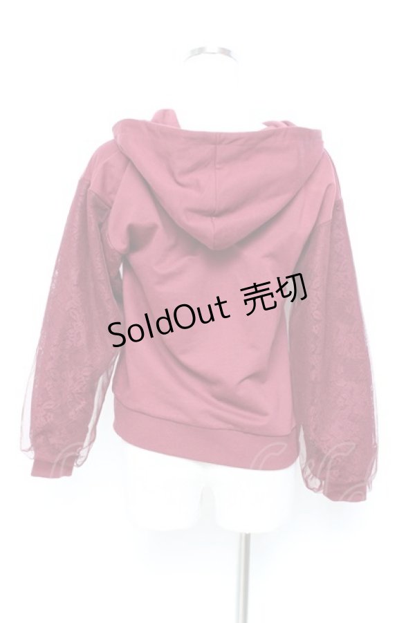 画像2: axes femme / レース切替パーカー M ワイン Y-25-11-05-068-AX-TO-SZ-ZY (2)