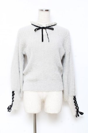 画像: axes femme POETIQUE / シャギーニットトップス M グレー Y-25-11-05-069-AX-TO-SZ-ZY