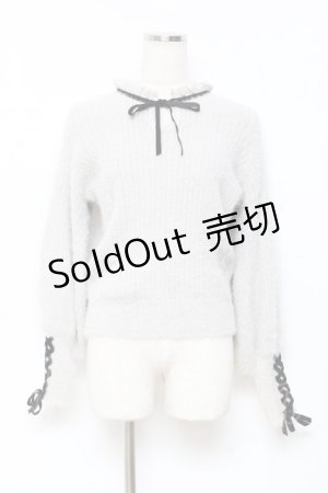 画像: axes femme POETIQUE / シャギーニットトップス M グレー Y-25-11-05-069-AX-TO-SZ-ZY