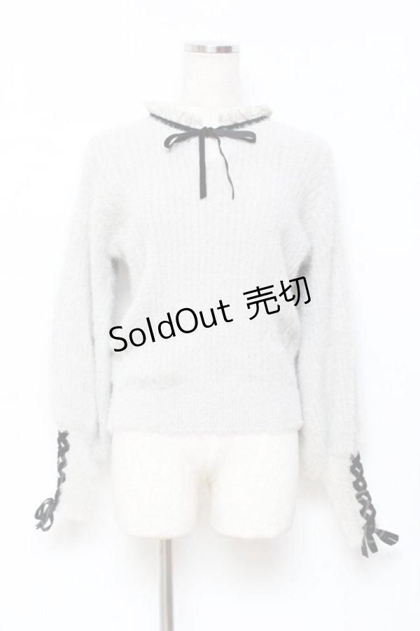 画像1: axes femme POETIQUE / シャギーニットトップス M グレー Y-25-11-05-069-AX-TO-SZ-ZY (1)