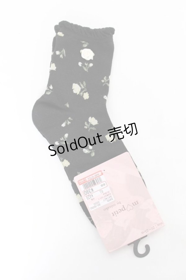 画像1: 【SALE】m petit by misako / ECAMCSバラモチーフ 23-25 中黒 Y-25-11-05-011-LO-ZA-SZ-ZT450 (1)