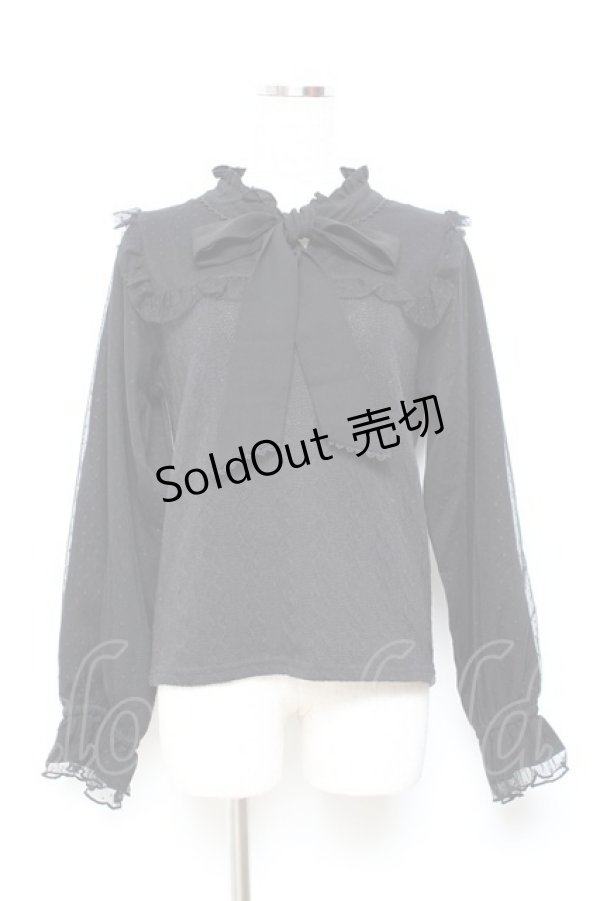 画像1: axes femme / ボウタイビスチェ風トップス F 黒 Y-25-11-05-072-AX-TO-SZ-ZY (1)