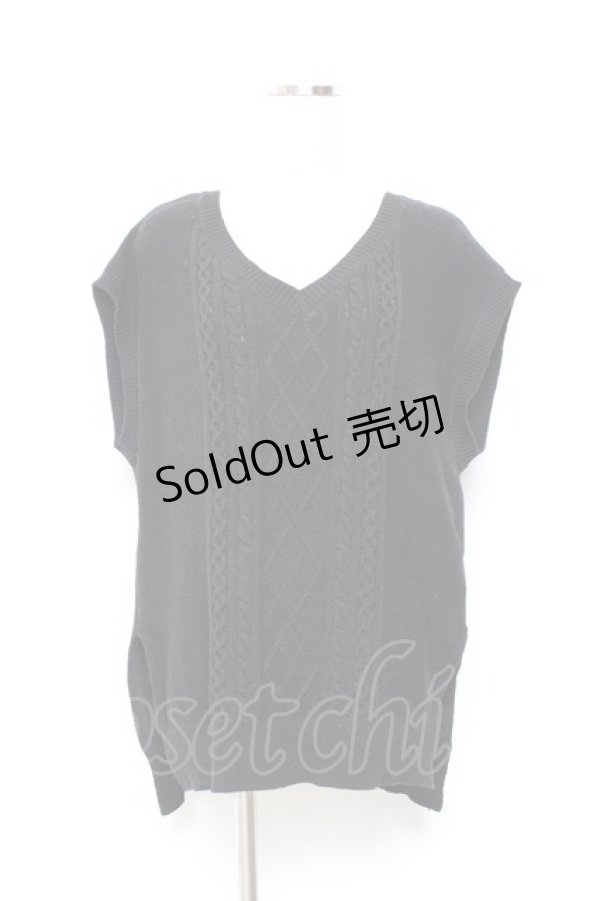 画像1: axes femme / ニットベストアンサンブルのニット M 黒 Y-25-11-05-074-AX-TO-SZ-ZI (1)