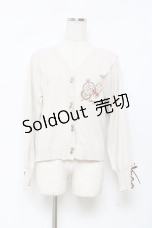 画像: axes femme / 時計×歯車刺繍ニットカーディガン M 生成り Y-25-11-05-075-AX-TO-SZ-ZY