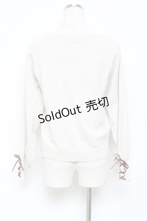 画像3: axes femme / 時計×歯車刺繍ニットカーディガン M 生成り Y-25-11-05-075-AX-TO-SZ-ZY (3)