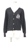 画像1: axes femme / 時計×歯車刺繍ニットカーディガン M 黒 Y-25-11-05-076-AX-TO-SZ-ZY (1)