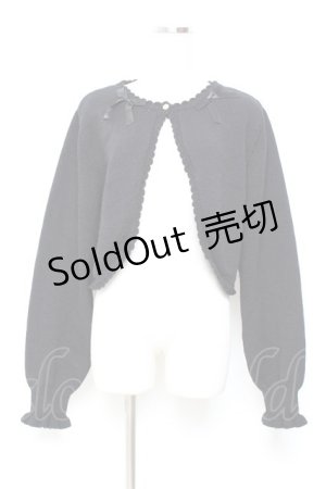 画像: m petit by misako / リボンニットボレロ L 中黒 Y-25-11-05-077-LO-TO-SZ-ZY