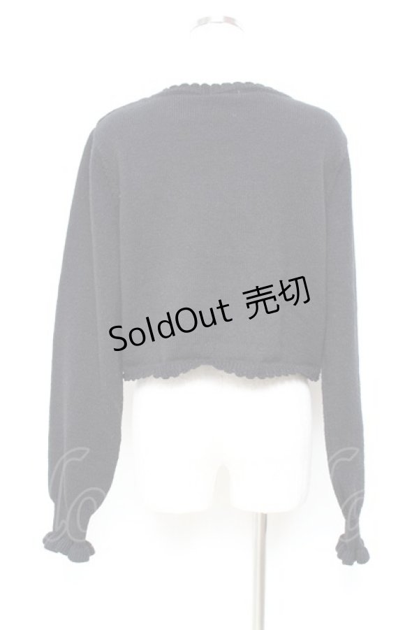 画像2: m petit by misako / リボンニットボレロ L 中黒 Y-25-11-05-077-LO-TO-SZ-ZY (2)