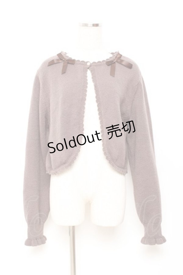 画像1: m petit by misako / リボンニットボレロ L 中茶 Y-25-11-05-078-LO-TO-SZ-ZY (1)