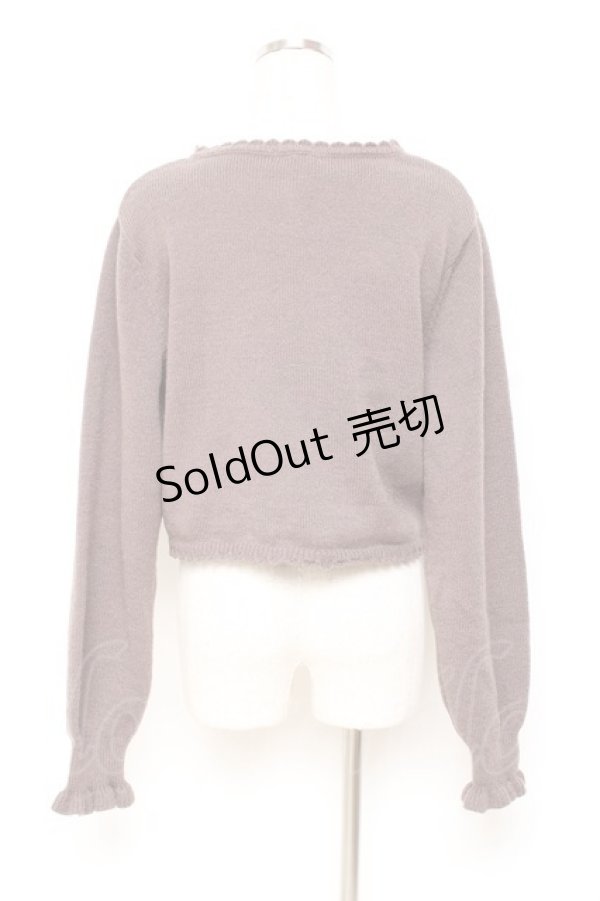 画像2: m petit by misako / リボンニットボレロ L 中茶 Y-25-11-05-078-LO-TO-SZ-ZY (2)