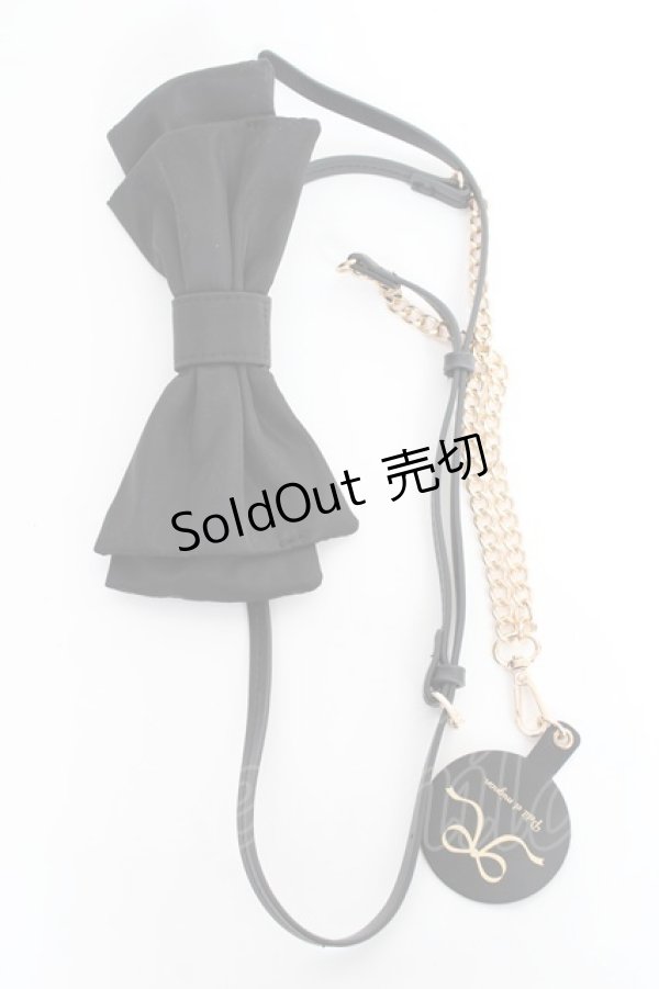 画像1: m petit by misako / AMリボンスマホショルダー  中黒 Y-25-11-05-012-LO-ZA-SZ-ZT486-F003 (1)
