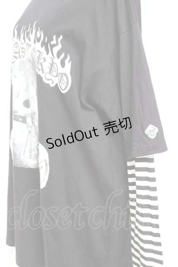 画像3: TRAVAS TOKYO / Punkish bear layered border L/S Tee/レイヤードボーダーくまプリントロングスリーブカットソー F ブラック Y-25-11-05-082-PU-TO-SZ-ZS (3)