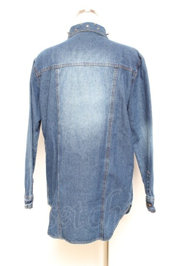 画像2: GLAD NEWS / スタッズデニムシャツ  ブルー Y-25-11-05-086-GL-BL-SZ-ZS (2)