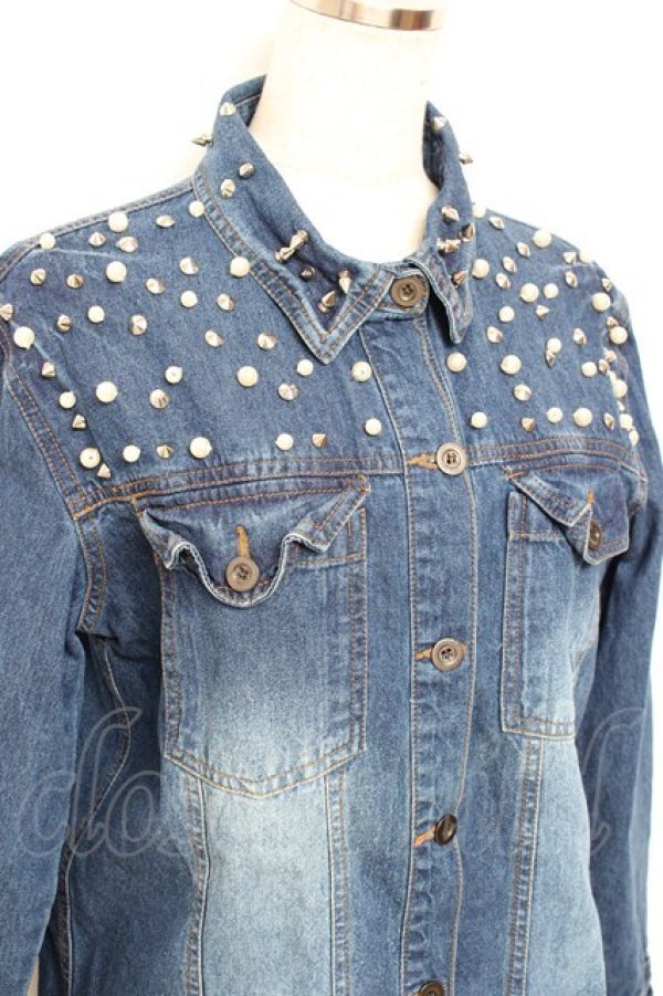 画像3: GLAD NEWS / スタッズデニムシャツ  ブルー Y-25-11-05-086-GL-BL-SZ-ZS (3)