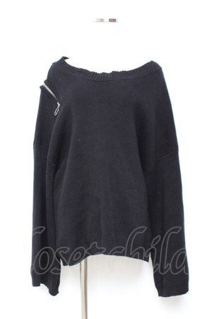 画像: axes femme / ショルダージップニット M 黒 Y-25-11-05-092-AX-TO-SZ-ZY