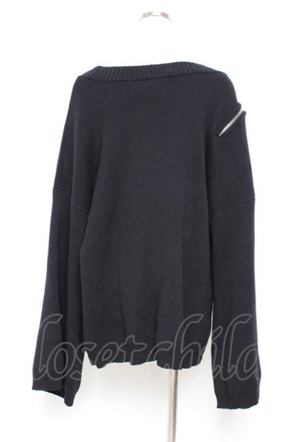 画像2: axes femme / ショルダージップニット M 黒 Y-25-11-05-092-AX-TO-SZ-ZI (2)