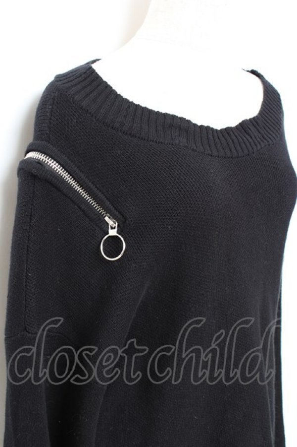 画像3: axes femme / ショルダージップニット M 黒 Y-25-11-05-092-AX-TO-SZ-ZI (3)