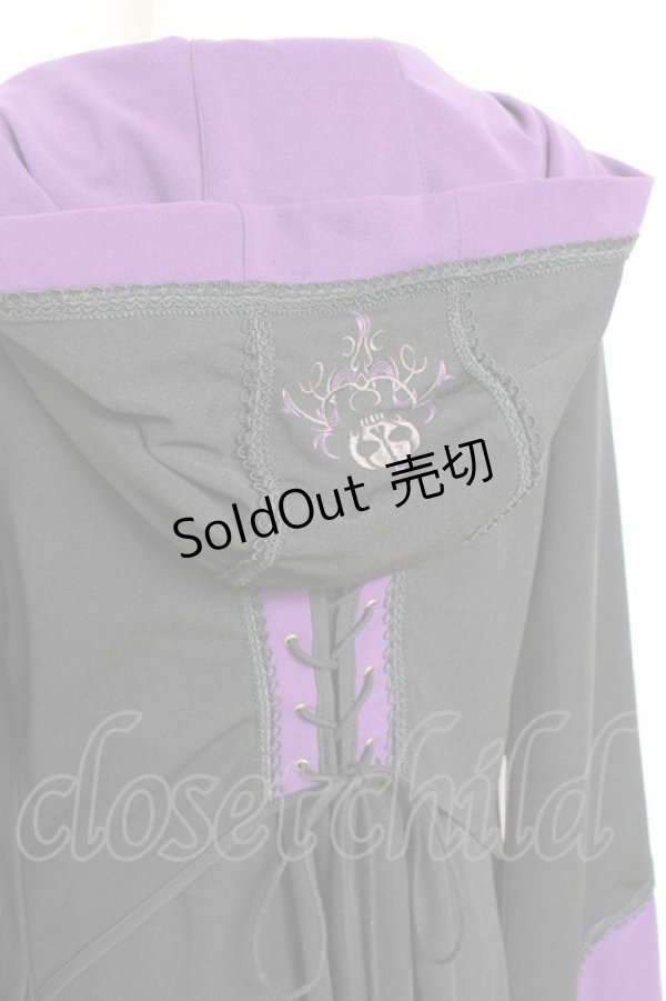 画像3: Ozz oneste / チャイナボタンロングカーディガン  黒×紫 Y-25-11-05-095-OO-TO-SZ-OS (3)