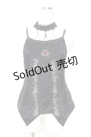 画像: Ozz oneste / チェーン付きホルターネックキャミ  黒 Y-25-11-05-098-OO-BL-SZ-ZY