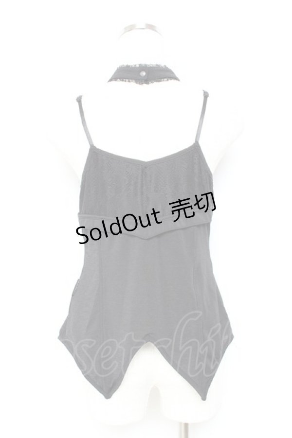 画像2: Ozz oneste / チェーン付きホルターネックキャミ  黒 Y-25-11-05-098-OO-BL-SZ-ZY (2)