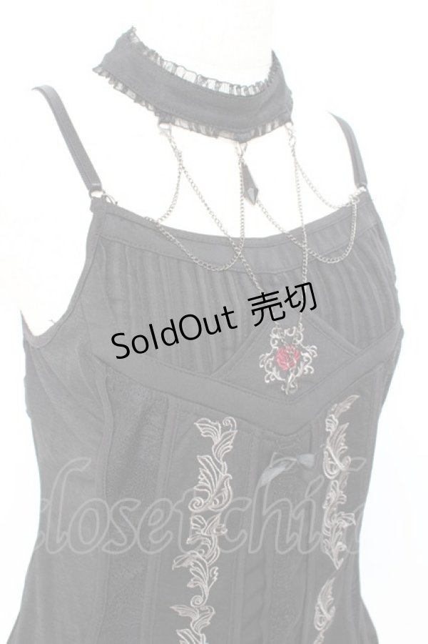 画像3: Ozz oneste / チェーン付きホルターネックキャミ  黒 Y-25-11-05-098-OO-BL-SZ-ZY (3)