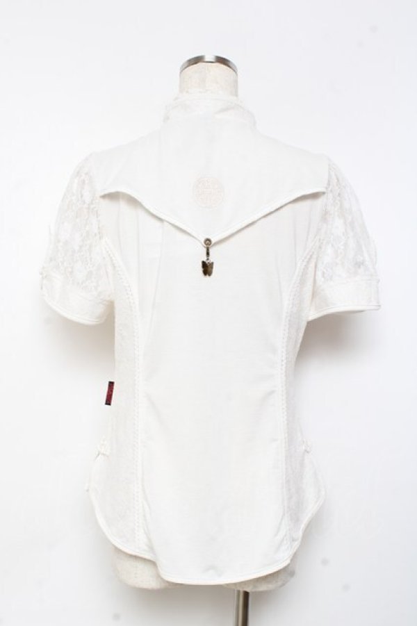 画像2: Ozz oneste / レース切替刺繍入りパフスリーブトップス  白 Y-25-11-05-099-OO-TO-SZ-OS (2)