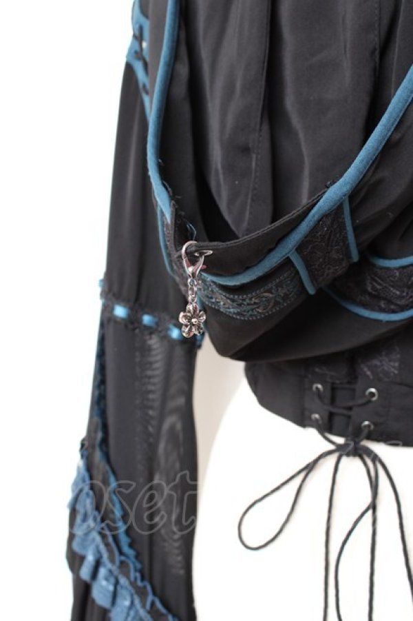 画像4: Ozz oneste / フード付きショートボレロ  黒×青 Y-25-11-05-100-OO-TO-SZ-OS (4)