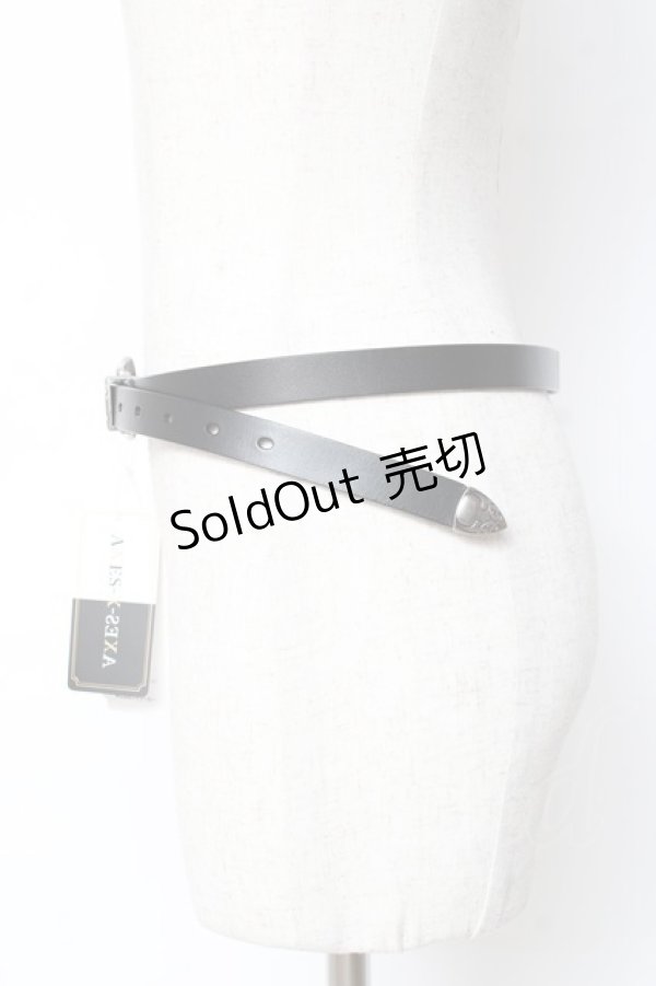 画像2: AXES-X / 柄バックル本革ベルト  黒 Y-25-11-05-015-LO-ZA-SZ-ZY (2)