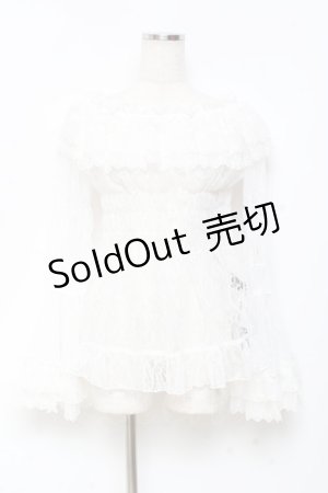 画像: ATELIER PIERROT / Shirring Princess Sleeve Blouse-Lace-  白 Y-25-11-05-102-EL-BL-SZ-ZY