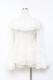 画像2: ATELIER PIERROT / Shirring Princess Sleeve Blouse-Lace-  白 Y-25-11-05-102-EL-BL-SZ-ZY (2)