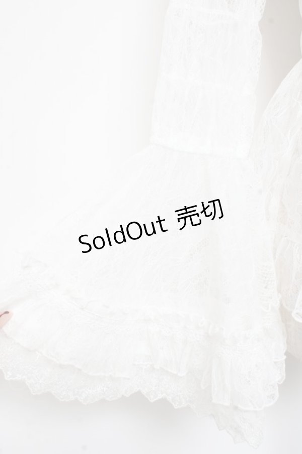 画像3: ATELIER PIERROT / Shirring Princess Sleeve Blouse-Lace-  白 Y-25-11-05-102-EL-BL-SZ-ZY (3)