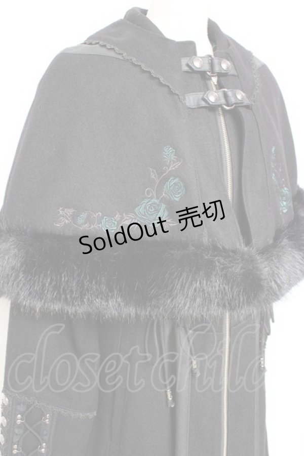 画像3: Ozz oneste / Dark Wizard ケープコート  黒×グリーン Y-25-11-05-105-OO-CO-SZ-ZY (3)