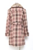 画像2: axes femme / ブロックチェックAラインコート M ピンク Y-25-11-05-106-AX-CO-SZ-ZY (2)