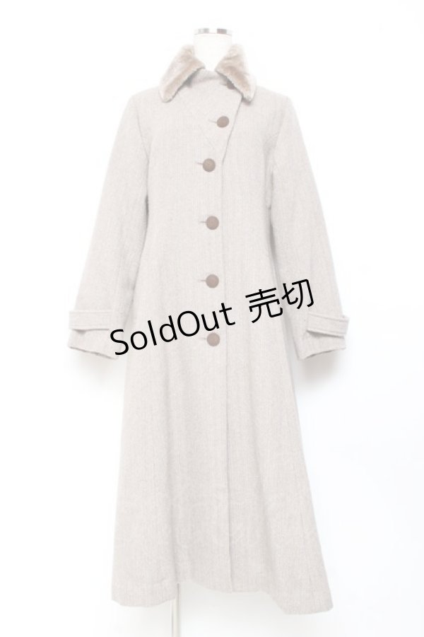 画像1: an another angelus / ファー衿付きヘリンボーンコート F ブラウン Y-25-11-05-107-CA-CO-SZ-ZY (1)