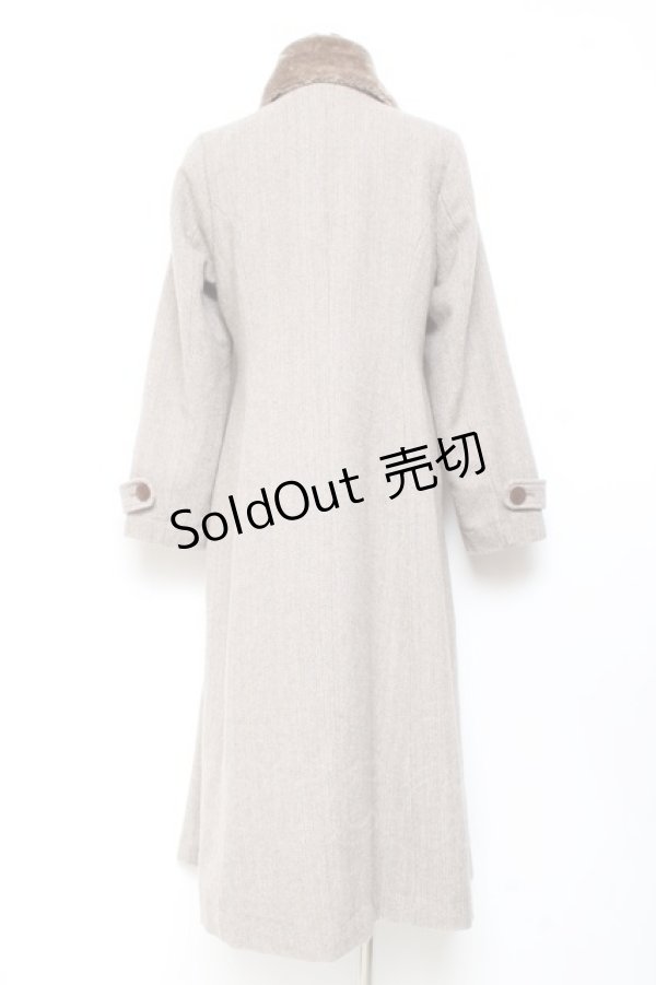 画像2: an another angelus / ファー衿付きヘリンボーンコート F ブラウン Y-25-11-05-107-CA-CO-SZ-ZY (2)