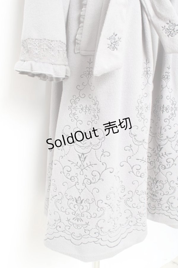 画像3: axes femme / パネル刺繍Ａラインコート M グレー Y-25-11-05-109-AX-CO-SZ-ZY (3)