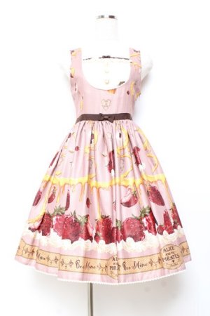 画像: ALICE and the PIRATES / Honey Bee Berry柄ジャンパースカートI  渋ピンク Y-25-11-05-111-PA-OP-SZ-ZY