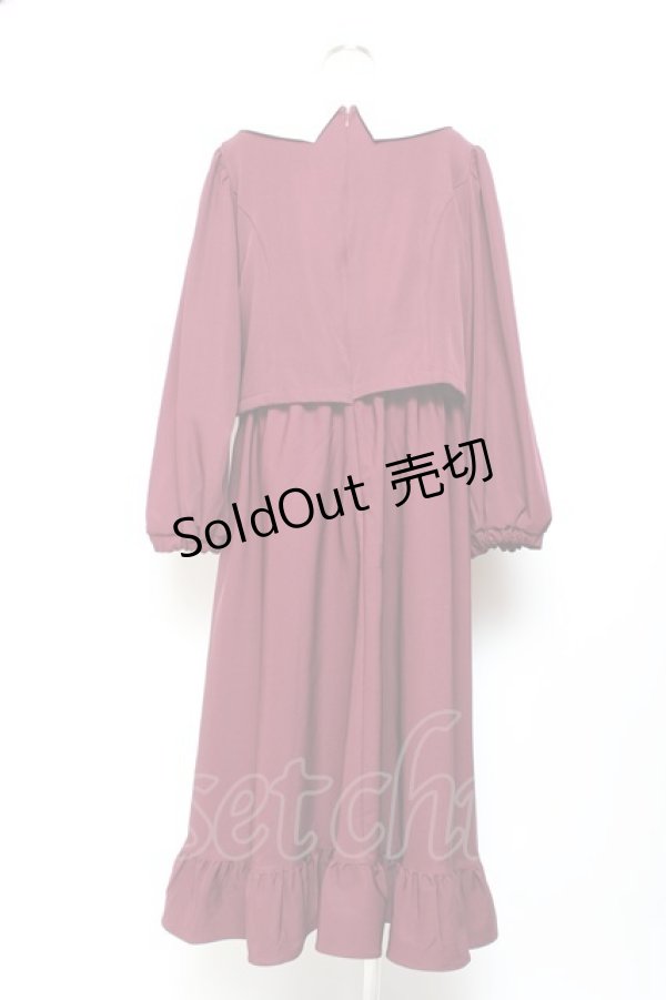 画像2: m petit by misako / マイメロワッペン付きワンピース 4L ボルドー Y-25-11-05-116-LO-OP-SZ-ZY (2)