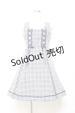 画像: axes femme / チェック柄ジャンパースカート M 紺 Y-25-11-05-121-AX-OP-SZ-ZI