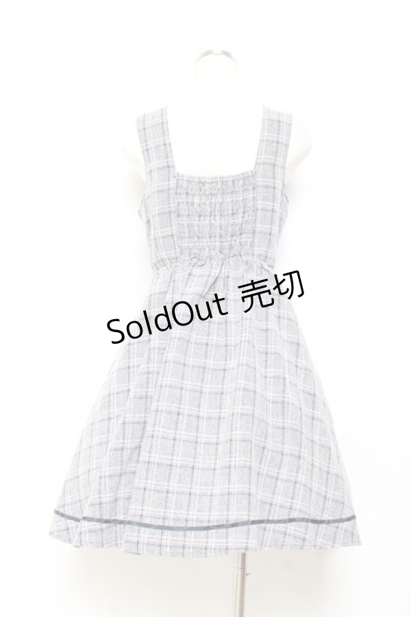 画像2: axes femme / チェック柄ジャンパースカート M 紺 Y-25-11-05-121-AX-OP-SZ-ZI (2)