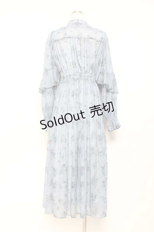 画像2: axes femme POETIQUE / フラワーキャットロングワンピース M ブルー Y-25-11-05-125-AX-OP-SZ-ZY (2)