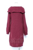 画像2: axes femme / Ｗ編み上げニットチュニック F ワイン Y-25-11-05-128-AX-OP-SZ-ZY (2)