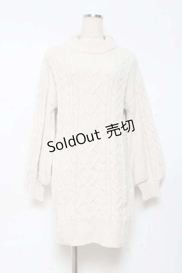 画像1: axes femme / ラメ混モールヤーンチュニック F 生成り Y-25-11-05-129-AX-OP-SZ-ZY (1)